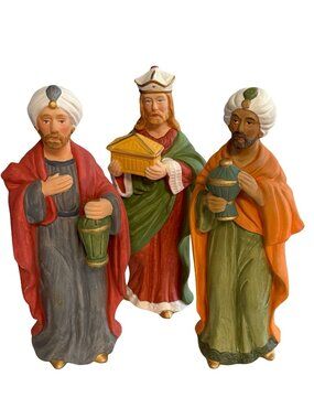 Vintage HOMCO Three Wise Men Nativity Figurines Set of 3 Taiwan 5207 Christmas D